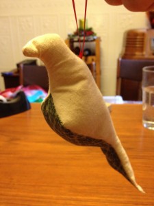 Stuffed bird ornament