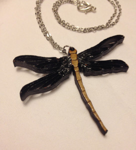 Laser cut dragonfly necklace
