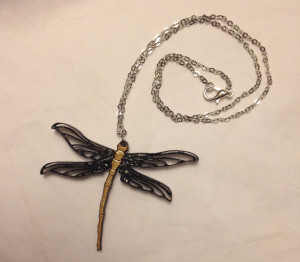 Laser cut dragonfly necklace