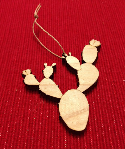 Laser cut prickly pear ornament