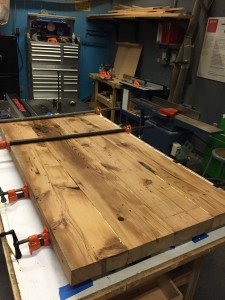 Glued and clamped desk